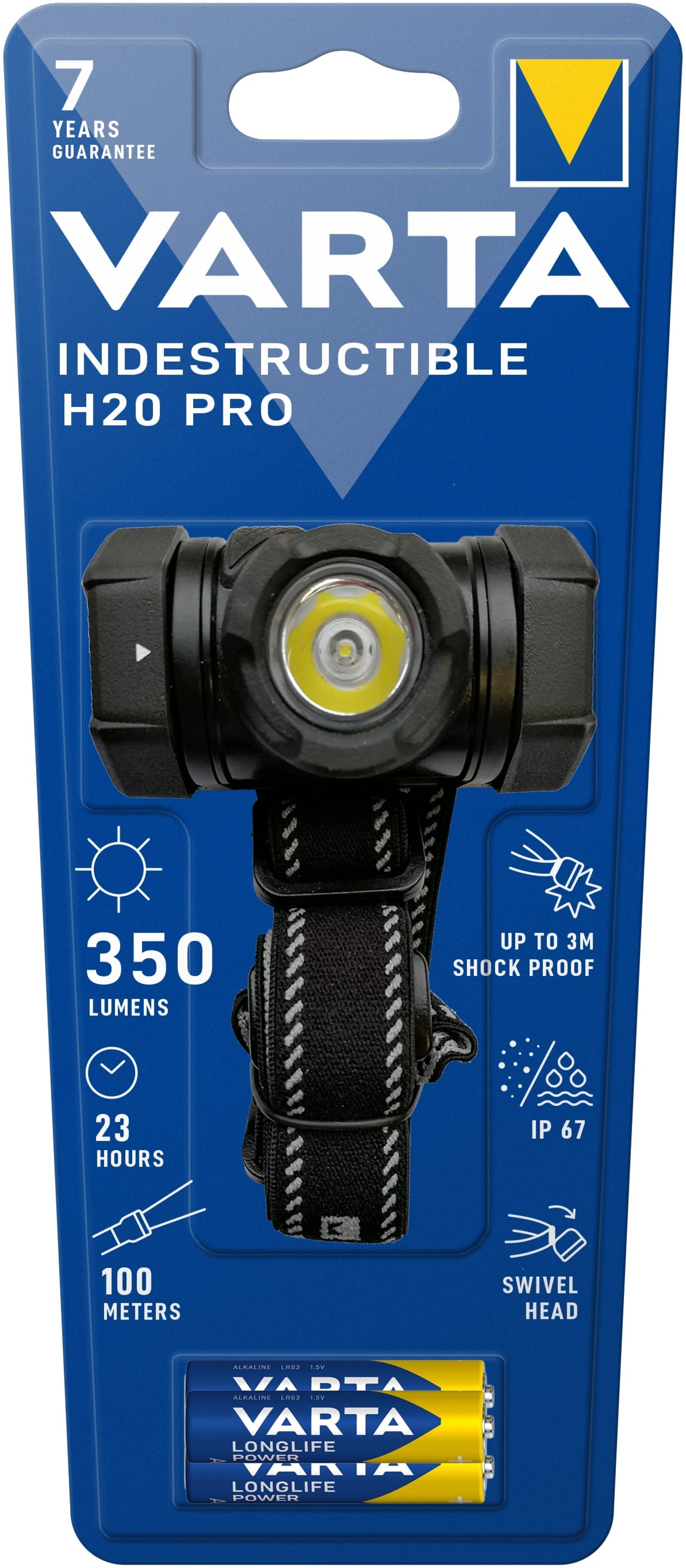 VARTA Indestructible H20 Pro Head Light 350 Lumens